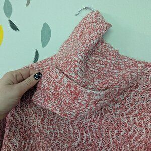 Banana Republic, Like New, red and white Knit Sweater, snap neck cowl